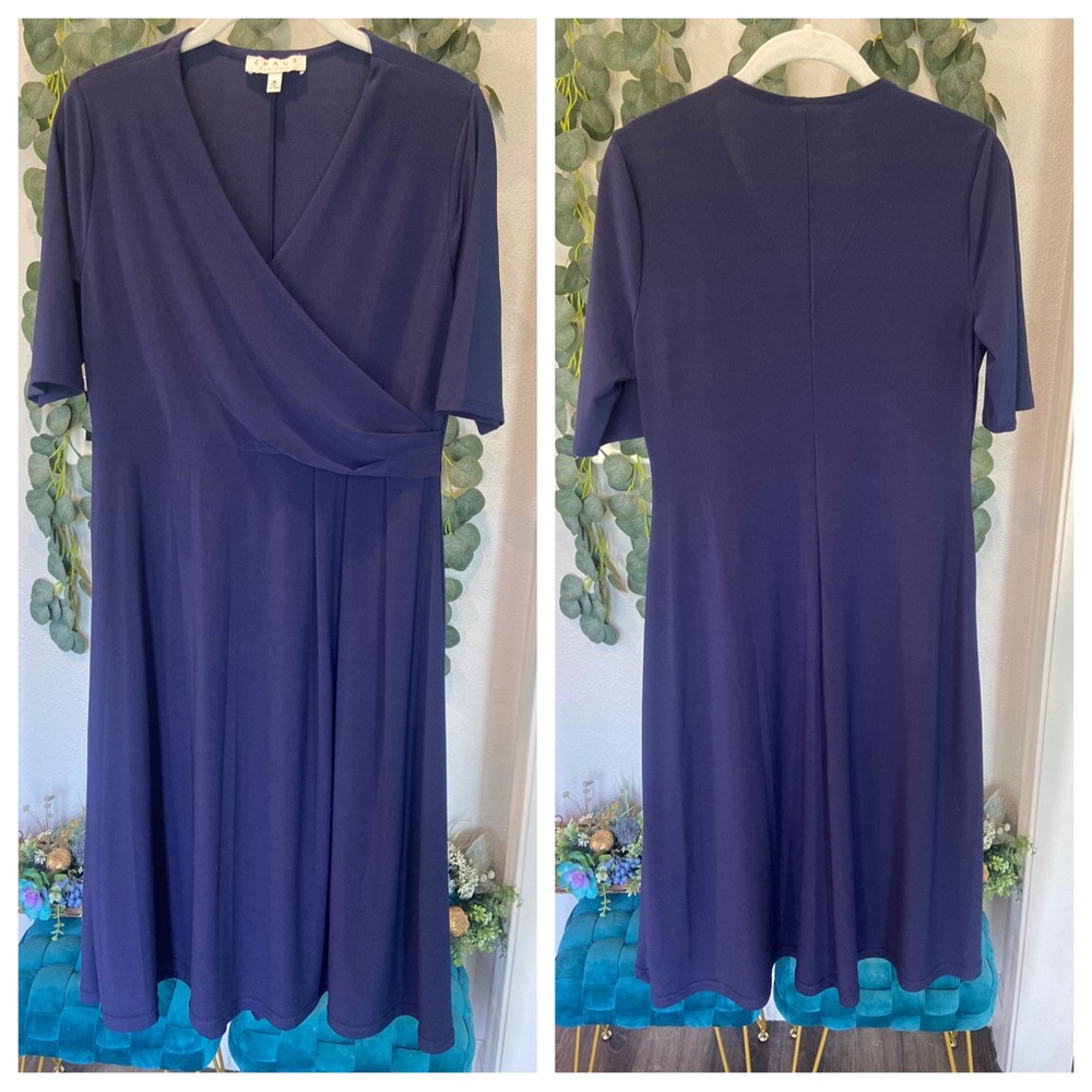 Chaus NY Faux Wrap Midi Dress